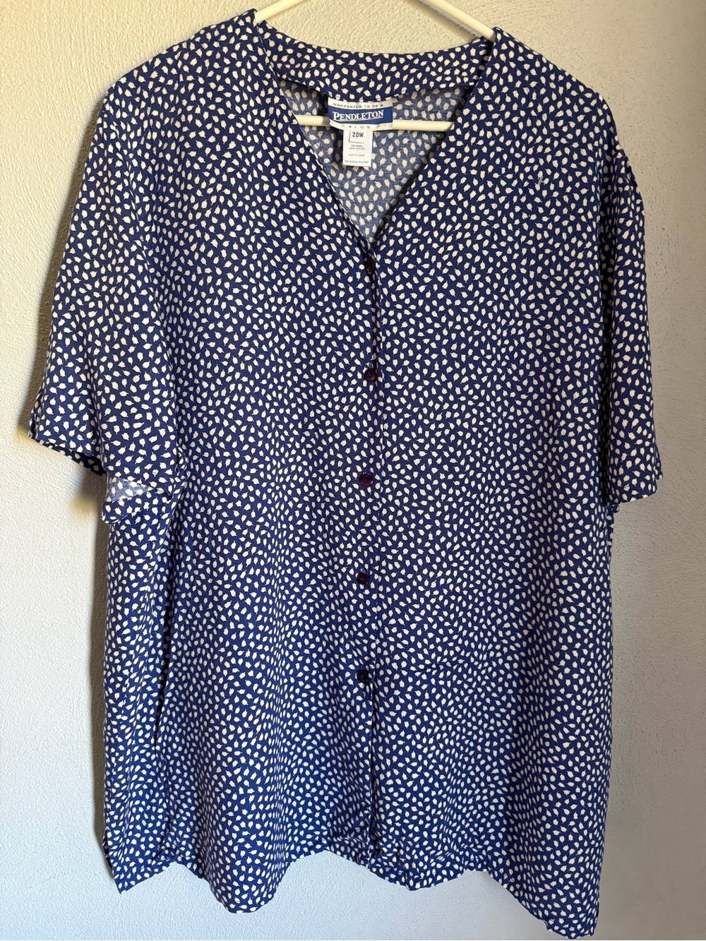 Pendleton Blue and White Dot Button-Front Women's Shirt